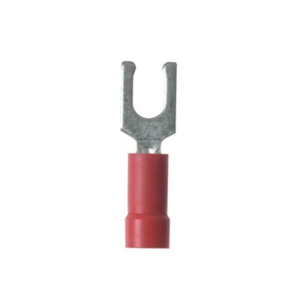 Panduit 22-18 AWG Vinyl Locking Fork Terminal #8 Stud PK1000, Max. Voltage: 600V PV18-8LF-MY